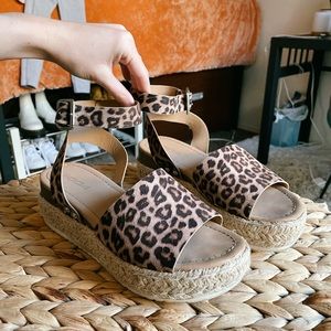 Cheetah Print Platform Sandals